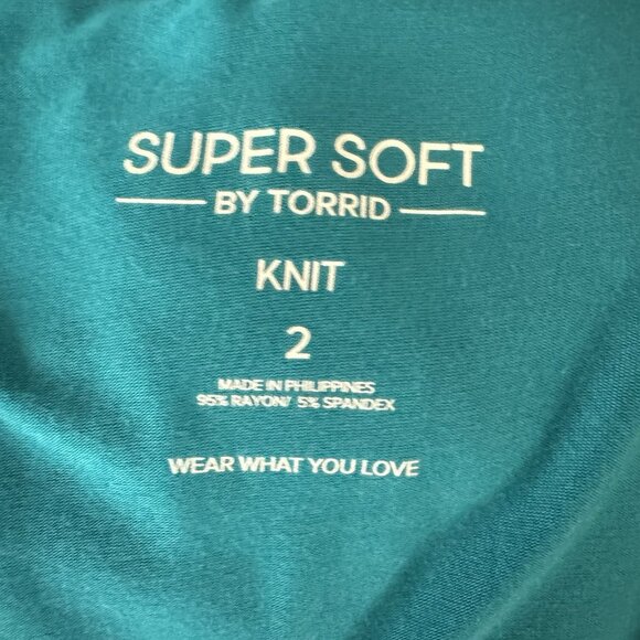 Torrid Super Soft Knit Longline Cardigan Duster Size 2X Snap Button Turquoise - Picture 8 of 8